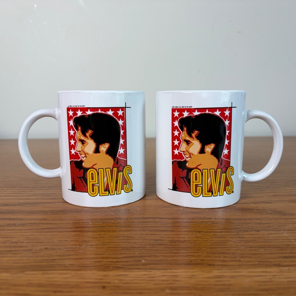 Elvis Presley Signature Product Coffee Mug Set of 2 White Ceramic MUG-ELV11
